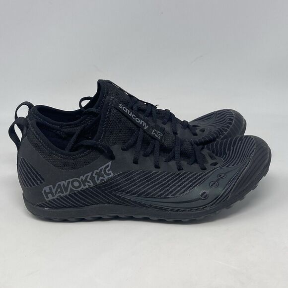 Saucony Havok XC Shoes Mens 7 Black Mesh Lightweight Running Spikeless Sneakers - Picture 3 of 16